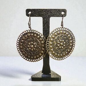 Elegant Copper Textured Earrings